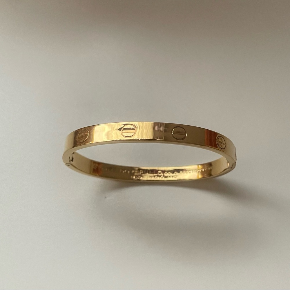 SOLD-  Vintage 1970 Cartier Aldo Cipullo love gold plated bracelet